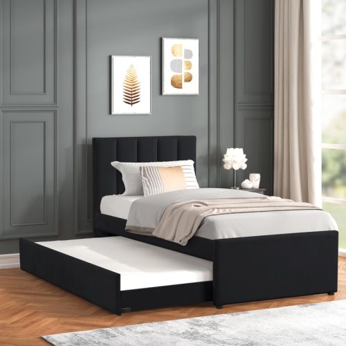 MAYA - Black Twin Platform Bed w/ Trundle (ETA 10/23)