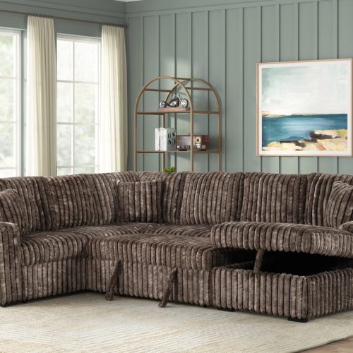 Sonic Brown Sectional With Pull-Out Bed **NEW ARRIVAL**